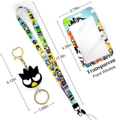 Keropi Lanyard with ID Badge Holder, Kawaii Retractable Reel ID Holder for Keys Keychain, Cartoon Green Frog ID Clip, Neck Supplies for Girls Men Kids in Saudi Arabia