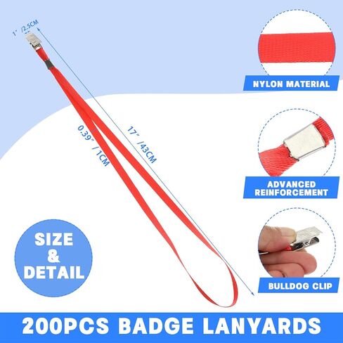 Sherr 400 Pcs Lanyard and ID Badge Holder Clear Waterproof Name Tag Badge Holder Cruise Lanyard with Clip Neck Badge Lanyard in Saudi Arabia