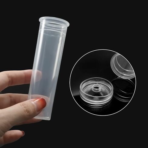 AIEX 6 قطع 60 مل من أنابيب مياه الزهور مع غطاء، أنابيب مياه بلاستيكية كبيرة من الزهور، أنابيب زهور للزهور الطازجة، ترتيب قطع أعشاب الحليب عباد الشمس 4.1 × 1.8 بوصة/10.8 × 3.6 سم (شفاف) in Saudi Arabia