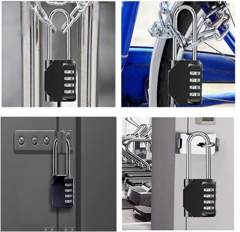 SZHDXSY4 Digit Combination Lock, Combination Padlock, Outdoor Waterproof Long Combination Lock,Waterproof Resettable Lock for School, Toolbox, Outdoor Fence, Hasp Cabinet and Storage (2 Pack) in Saudi Arabia