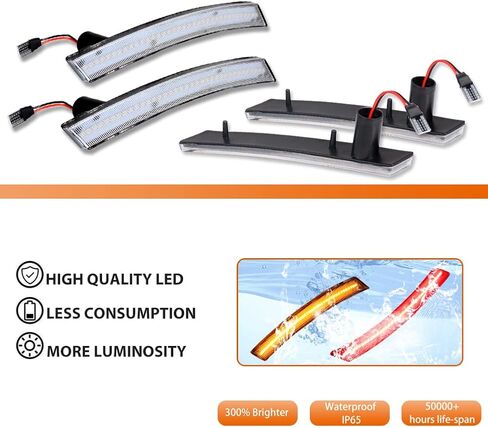 ADIIL Amber/Red Full LED Front&Rear Bumper Side Marker Lights Assembly Smoked Lens Compatible With 2002-2008 MINI Cooper R50 R52 R53, Replace OEM Sidemarkers Lamps in Kuwait