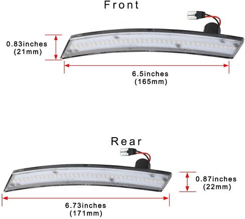 ADIIL Amber/Red Full LED Front&Rear Bumper Side Marker Lights Assembly Smoked Lens Compatible With 2002-2008 MINI Cooper R50 R52 R53, Replace OEM Sidemarkers Lamps in Kuwait