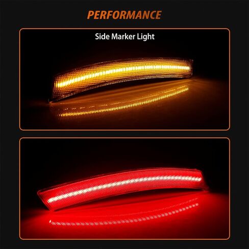 ADIIL Amber/Red Full LED Front&Rear Bumper Side Marker Lights Assembly Smoked Lens Compatible With 2002-2008 MINI Cooper R50 R52 R53, Replace OEM Sidemarkers Lamps in Kuwait