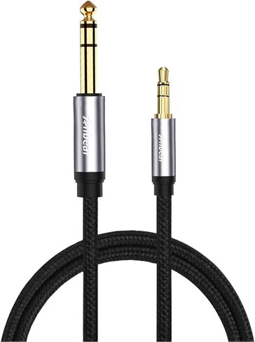 كابل سماعة رأس 6.35 مم إلى 3.5 مم بطول 6.6 قدم، محول سماعة رأس 1/4 إلى 1/8 TRS مبيت من سبيكة الصوت ستيريو وجديلة نايلون متوافقة مع الجيتار والبيانو ومكبرات الصوت ووحدة التحكم بالخلط in Kuwait