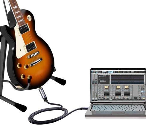 كابل سماعة رأس 6.35 مم إلى 3.5 مم بطول 6.6 قدم، محول سماعة رأس 1/4 إلى 1/8 TRS مبيت من سبيكة الصوت ستيريو وجديلة نايلون متوافقة مع الجيتار والبيانو ومكبرات الصوت ووحدة التحكم بالخلط in Kuwait