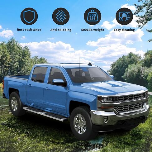 ألواح تشغيل بخطوات جانبية مقاس 6 بوصات قضبان Nerf متوافقة مع 2015-2023 Ford F150 Super Crew Cab/2017-2022 Ford F250 F350 Super Duty Crew Cab in Saudi Arabia