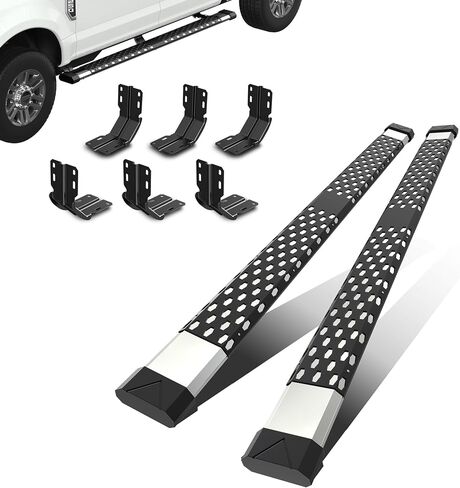 ألواح تشغيل بخطوات جانبية مقاس 6 بوصات قضبان Nerf متوافقة مع 2015-2023 Ford F150 Super Crew Cab/2017-2022 Ford F250 F350 Super Duty Crew Cab in Saudi Arabia