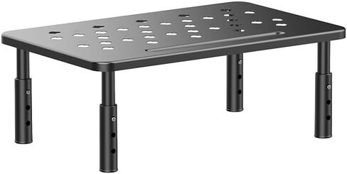 Computer Monitor Stand for Desk 3 Height Adjustable Monitor Riser Screen Floor Stand for Office Desk, Black in Saudi Arabia