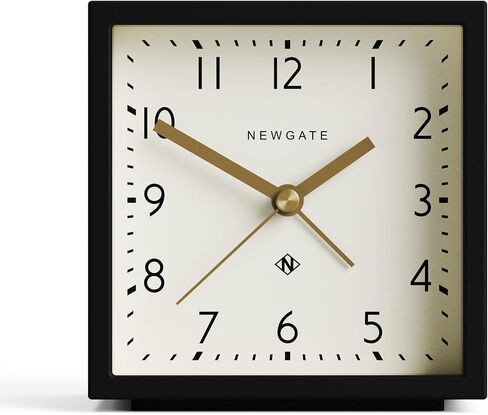 NEWGATE® ‘Equinox’ Contemporary Cube Alarm Clock in Black Soft Touch Silicone Finish, and Silent Sweep Movement with Digital beep Alarm Sound. Ideal for Bedside, desks and mantels. (Black Dial) in Saudi Arabia