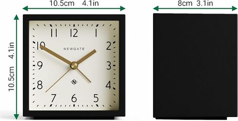 NEWGATE® ‘Equinox’ Contemporary Cube Alarm Clock in Black Soft Touch Silicone Finish, and Silent Sweep Movement with Digital beep Alarm Sound. Ideal for Bedside, desks and mantels. (Black Dial) in Saudi Arabia