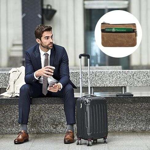 محفظة عملات معدنية، محفظة صغيرة للتغيير، حقيبة عملات قماشية مع سلسلة مفاتيح، حقيبة محفظة صغيرة لمفتاح تغيير النقود، حقيبة نقود، محفظة سلسلة مفاتيح (قهوة) in Kuwait