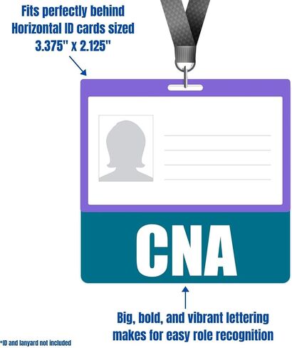CNA Badge Buddy (Purple) - Horizontal Heavy Duty Badge Tags for Certified Nursing Assistants - Double Sided Badge Identification Card in Saudi Arabia