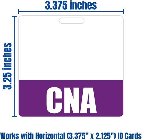 CNA Badge Buddy (Purple) - Horizontal Heavy Duty Badge Tags for Certified Nursing Assistants - Double Sided Badge Identification Card in Saudi Arabia