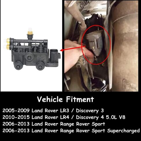 Surwit RVH500060 وحدة التحكم في كتلة صمام التعليق الهوائي الأمامي RVH000095 متوافقة مع Range Rover 2006-2013 Land Rover Discovery 3/LR3 2005-2009 4/LR4 2010-2015 in Kuwait