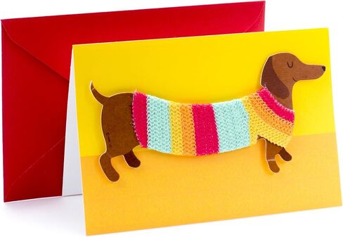 Hallmark Signature Birthday Card with Removable Dachshund Magnet (Dog in Sweater) in Saudi Arabia