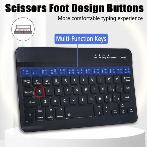Keyboard Case for Samsung Galaxy Tab A9 8.7" SM-X110/X115,Detachable Keyboard Magnetic Case with Anti-Slip Grooves & Pen Holder for Tablet A9 (Black) in Saudi Arabia
