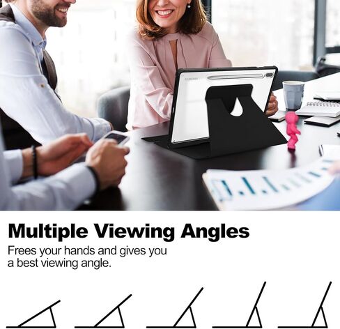 حافظة لوحة المفاتيح لجهاز سامسونج جالاكسي تاب S9 بلس 12.4 بوصة، حافظة ذكية مضادة للصدمات للكمبيوتر اللوحي مع حامل قلم S للوحة المفاتيح اللاسلكية قابل للفصل، أسود in Kuwait