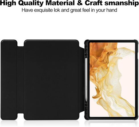حافظة لوحة المفاتيح لجهاز سامسونج جالاكسي تاب S9 بلس 12.4 بوصة، حافظة ذكية مضادة للصدمات للكمبيوتر اللوحي مع حامل قلم S للوحة المفاتيح اللاسلكية قابل للفصل، أسود in Kuwait