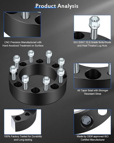 ECCPP 4PCS 2 inch 50mm Wheel Spacers 8x170mm to 8x170mm 8 Lug 14x1.5 Studs 130mm fits for 1999-2022 for Ford F-250 F-350 Super Duty 1999-2016 for Ford F-350 2003-2005 for Excursion in Saudi Arabia