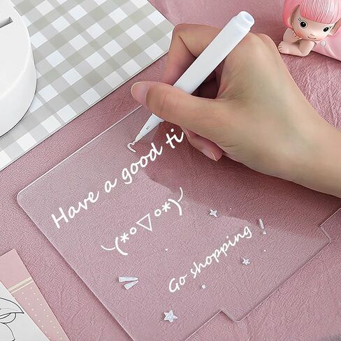Acrylic Dry Erase Board 16 Colors Can Remote Control Light 7.3x5x0.2" Clear Desktop Note Memo Board, Includes Dry Erase Markers, Rewritable Night Light with Message Board, Soft Light Desk Lamp Gift in Saudi Arabia