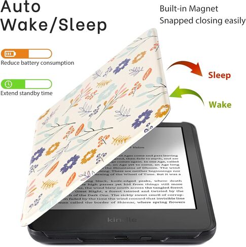حافظة CoBak لجميع إصدارات Kindle الجديدة من الجيل الحادي عشر 2022 فقط - غطاء ذكي من جلد البولي يوريثان فائق النحافة مع خاصية النوم والاستيقاظ التلقائي، حافظة حماية ممتازة لجهاز Kindle Basic in Kuwait