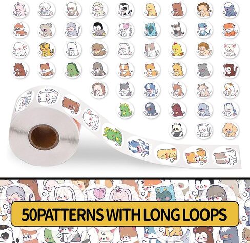 500PCS Animal Stickers 1 Inch Animal Snake Roll Stickers Envelope Stickers Cute Vinyl Waterproof Round Stickers Label Tag Seal Sticker for for Kids Teens Birthday Party Decor Supply Reward in Saudi Arabia