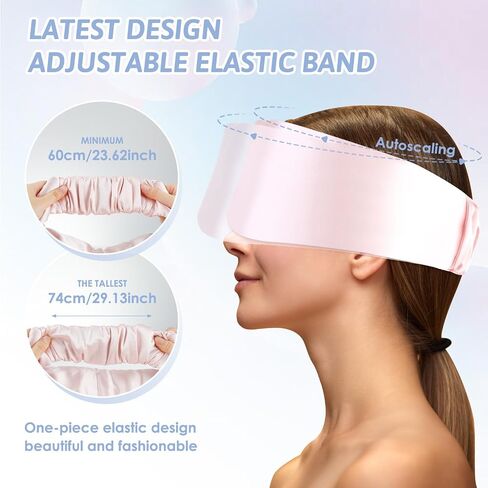 Full Coverage Sleep Eye Mask, Fits Face Breathable Comfort Eye Mask 99% Light Blocking, Simulated Silk Satin with Adjustable Shoulder Strap Storage Bag for Women Men Travel Home Rest (Black) in Saudi Arabia