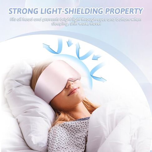 Full Coverage Sleep Eye Mask, Fits Face Breathable Comfort Eye Mask 99% Light Blocking, Simulated Silk Satin with Adjustable Shoulder Strap Storage Bag for Women Men Travel Home Rest (Black) in Saudi Arabia