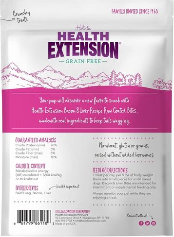 Health Extension Freeze Dried Dog Treats, 5oz (142g) – Bacon and Liver, Gluten & Grain-Free Puppy Training Treats in Saudi Arabia