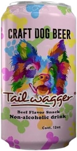Tailwagger Craft Dog Beer - Beefy Brown Ale - هتاف للمتعة غير الكحولية للأصدقاء ذوي الفراء، مشروب لذيذ وطبيعي لسعادة الذيل في كل رشفة! - عبوة بوزن 12 أونصة مكونة من 4 قطع in Saudi Arabia