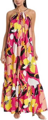Ted Baker Ikella Strappy Linen Maxi Dress with Pleat Detail Bright Pink 3 (US 8) in Saudi Arabia