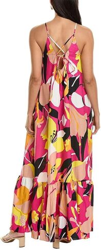 Ted Baker Ikella Strappy Linen Maxi Dress with Pleat Detail Bright Pink 3 (US 8) in Saudi Arabia
