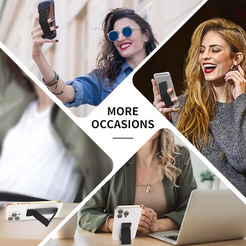 3 Pack Cell Phone Kickstand, Multi-Angle Kickstands, Horizontal & Vertical Phone Stand, Ultra Slim Phone Stand Stick on Phone Kickstand Holder for Most Smartphones(Black) in Saudi Arabia