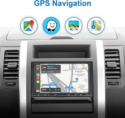 Double Din Car Stereo with Apple Carplay Wireless Android Auto, 7 Inch Touchscreen FM Car Play Audio Radio Screen Receivers with Physical Button Bluetooth Backup Camera Yutube Netflix Voice Control in Kuwait