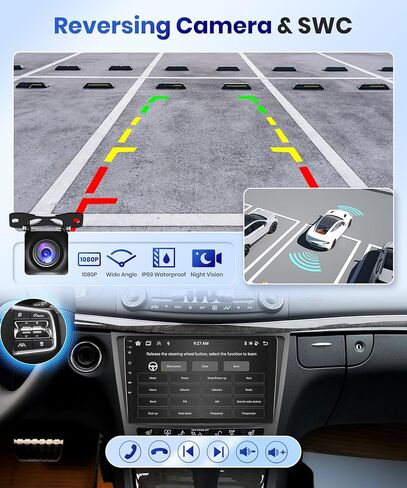لسيارة Mercedes-Benz E-Class W211/CLS-class 2005-2008 ستيريو راديو السيارة أندرويد، Carplay اللاسلكي Android Auto 9 بوصة مستقبل صوت بلوتوث للسيارة يدعم نظام تحديد المواقع واي فاي كاميرا احتياطية FM/RDS HiFi SWC in Saudi Arabia
