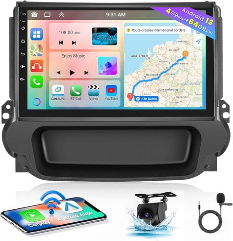 Android Car Stereo for Chevrolet Chevy Malibu 2011-2014 Radio 2+64GB 9 Inch Touchscreen Car Radio Wireless Carplay Android Auto Support GPS Navigation WiFi Bluetooth FM EQ Backup Camera in Saudi Arabia