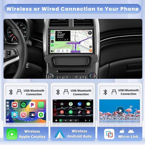 Android Car Stereo for Chevrolet Chevy Malibu 2011-2014 Radio 2+64GB 9 Inch Touchscreen Car Radio Wireless Carplay Android Auto Support GPS Navigation WiFi Bluetooth FM EQ Backup Camera in Saudi Arabia