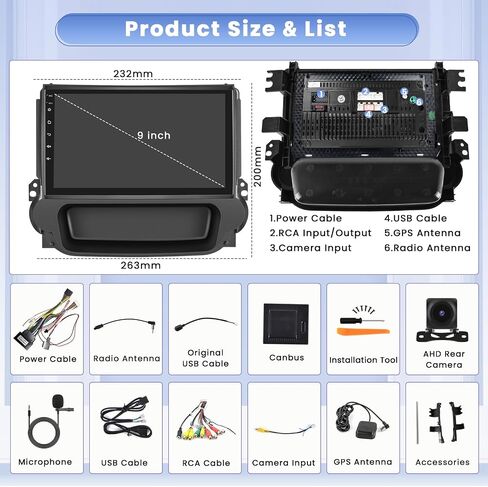 Android Car Stereo for Chevrolet Chevy Malibu 2011-2014 Radio 2+64GB 9 Inch Touchscreen Car Radio Wireless Carplay Android Auto Support GPS Navigation WiFi Bluetooth FM EQ Backup Camera in Saudi Arabia