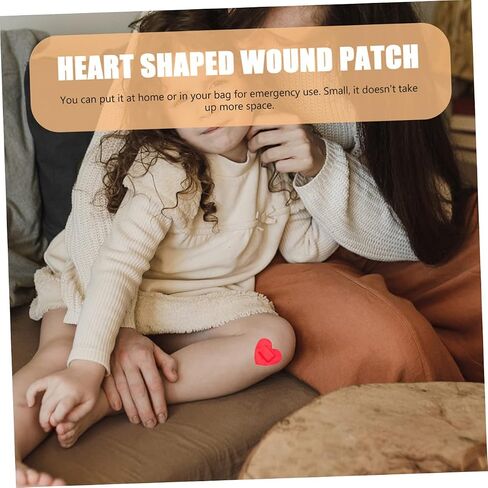 Toddmomy Fingertip Bandages 100pcs Heart Shaped Breathable Patches Adhesive Breathable Bandages Breathable Bandages Childrens Alien Elasticity Kids Adhesive in Saudi Arabia