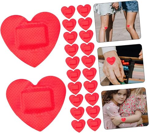 Toddmomy Fingertip Bandages 100pcs Heart Shaped Breathable Patches Adhesive Breathable Bandages Breathable Bandages Childrens Alien Elasticity Kids Adhesive in Saudi Arabia