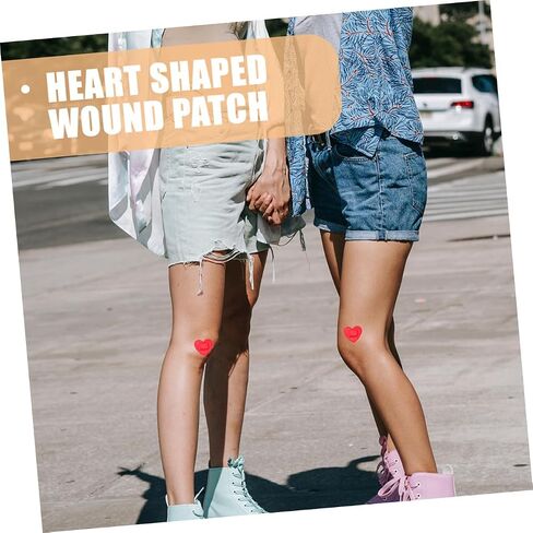 Toddmomy Fingertip Bandages 100pcs Heart Shaped Breathable Patches Adhesive Breathable Bandages Breathable Bandages Childrens Alien Elasticity Kids Adhesive in Saudi Arabia