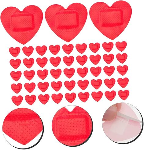 Toddmomy Fingertip Bandages 100pcs Heart Shaped Breathable Patches Adhesive Breathable Bandages Breathable Bandages Childrens Alien Elasticity Kids Adhesive in Saudi Arabia