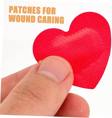 Toddmomy Fingertip Bandages 100pcs Heart Shaped Breathable Patches Adhesive Breathable Bandages Breathable Bandages Childrens Alien Elasticity Kids Adhesive in Saudi Arabia