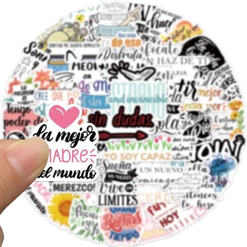 100 Pcs Spanish Inspirational Stickers, Vinyl Waterproof Spanish Motivational Stickers for Teens Adults Students Teachers, Spanish Positive Quote Stickers for Water Bottles, Laptop, Notebook in Saudi Arabia