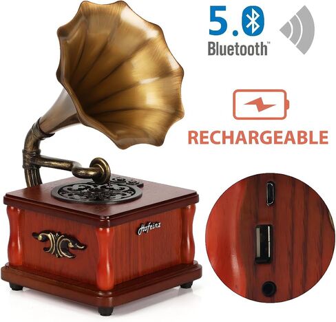 Portable Bluetooth Speakers, Mini Phonograph, USB Music Player, Home and Entertainment Decorations, Holiday, Party and Birthday Gifts (Brown) in Saudi Arabia