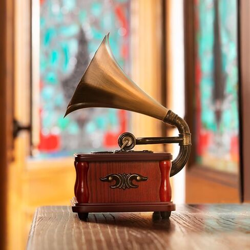 Portable Bluetooth Speakers, Mini Phonograph, USB Music Player, Home and Entertainment Decorations, Holiday, Party and Birthday Gifts (Brown) in Saudi Arabia