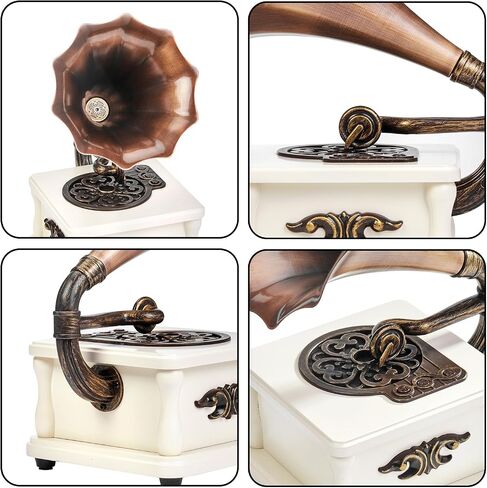 Portable Bluetooth Speakers, Mini Phonograph, USB Music Player, Home and Entertainment Decorations, Holiday, Party and Birthday Gifts (Brown) in Saudi Arabia