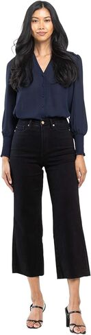 Judy Blue high Waist Black Tummy Control Raw Hem Crop Wide Leg Pant Denim Jean 88710-SIZE 15 in Saudi Arabia