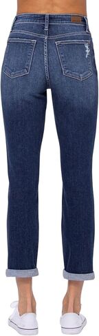 Judy Blue Women's High-Rise Cuffed Destroyed Boyfriend Jeans in Saudi Arabia