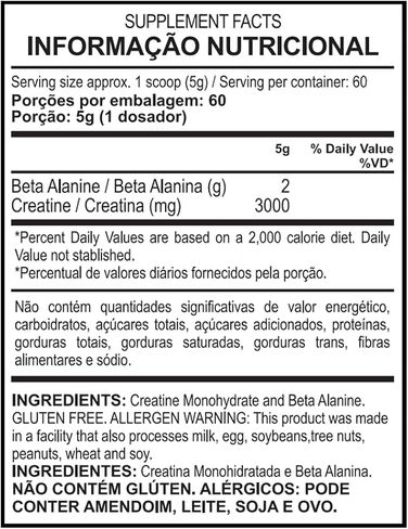 Creatine + Beta Alanine, Creatine Monohydrate Powder with Beta-Alanine, 60 Servings, Pre Workout Supplement for Muscle Growth, Strength, Energy and Athletic Performance in Saudi Arabia